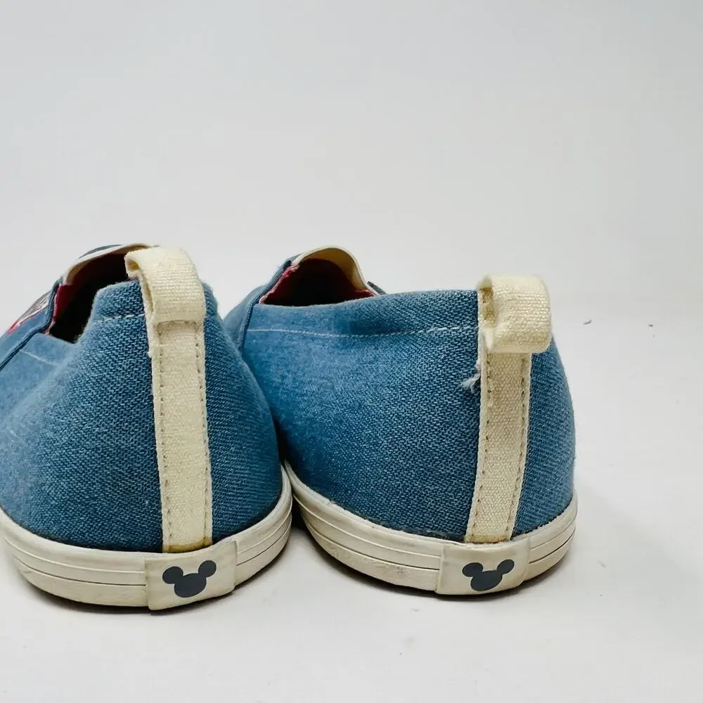Disney Slip On Shoe Mickey Minnie Junk Food Ked Style Blue White - 6